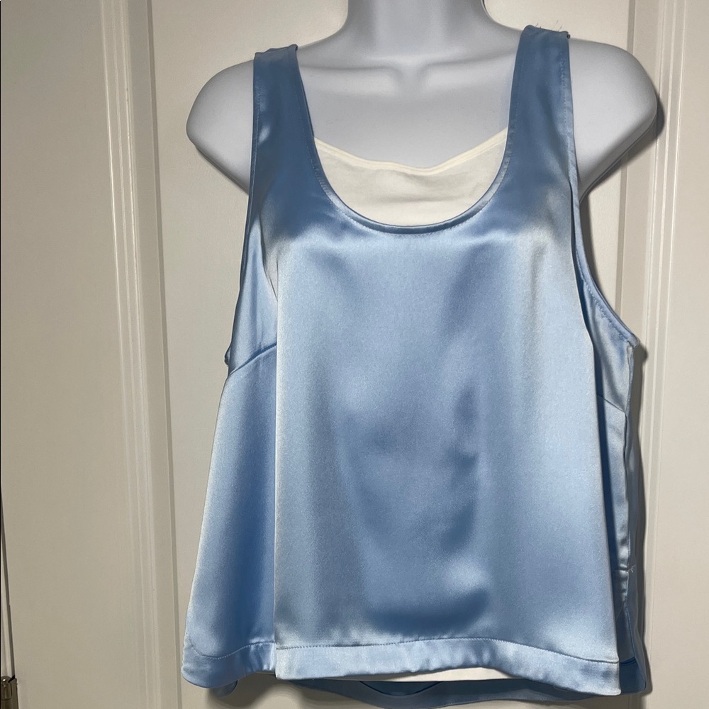 LOFT Petite NWT Light Blue Satin Camisole